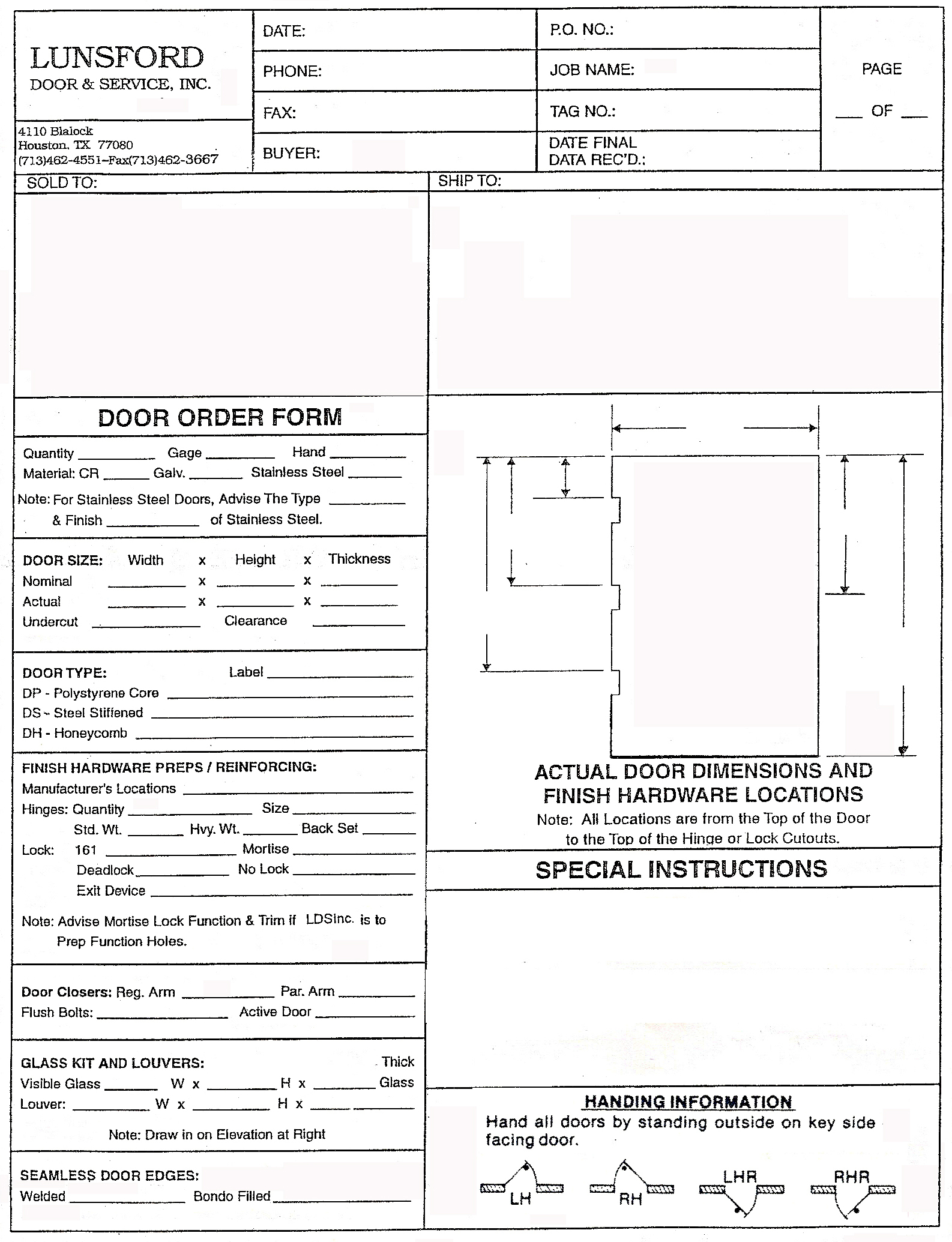 Door Handing Chart Pdf